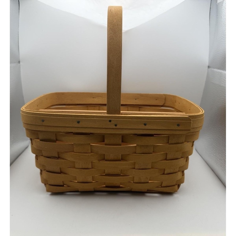 Longaberger 1999 Hostess Basket w Divider Wood Handle Organizer Condiment Caddy